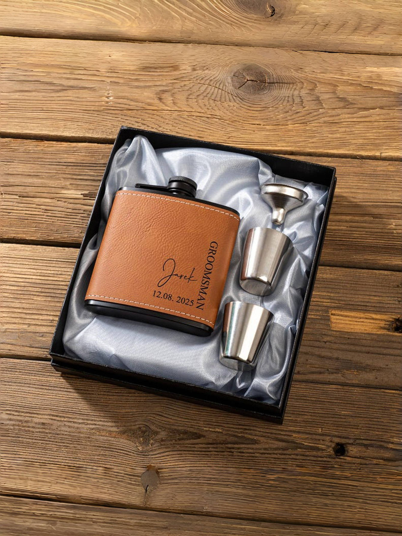 Personalized Leather Flask for Men